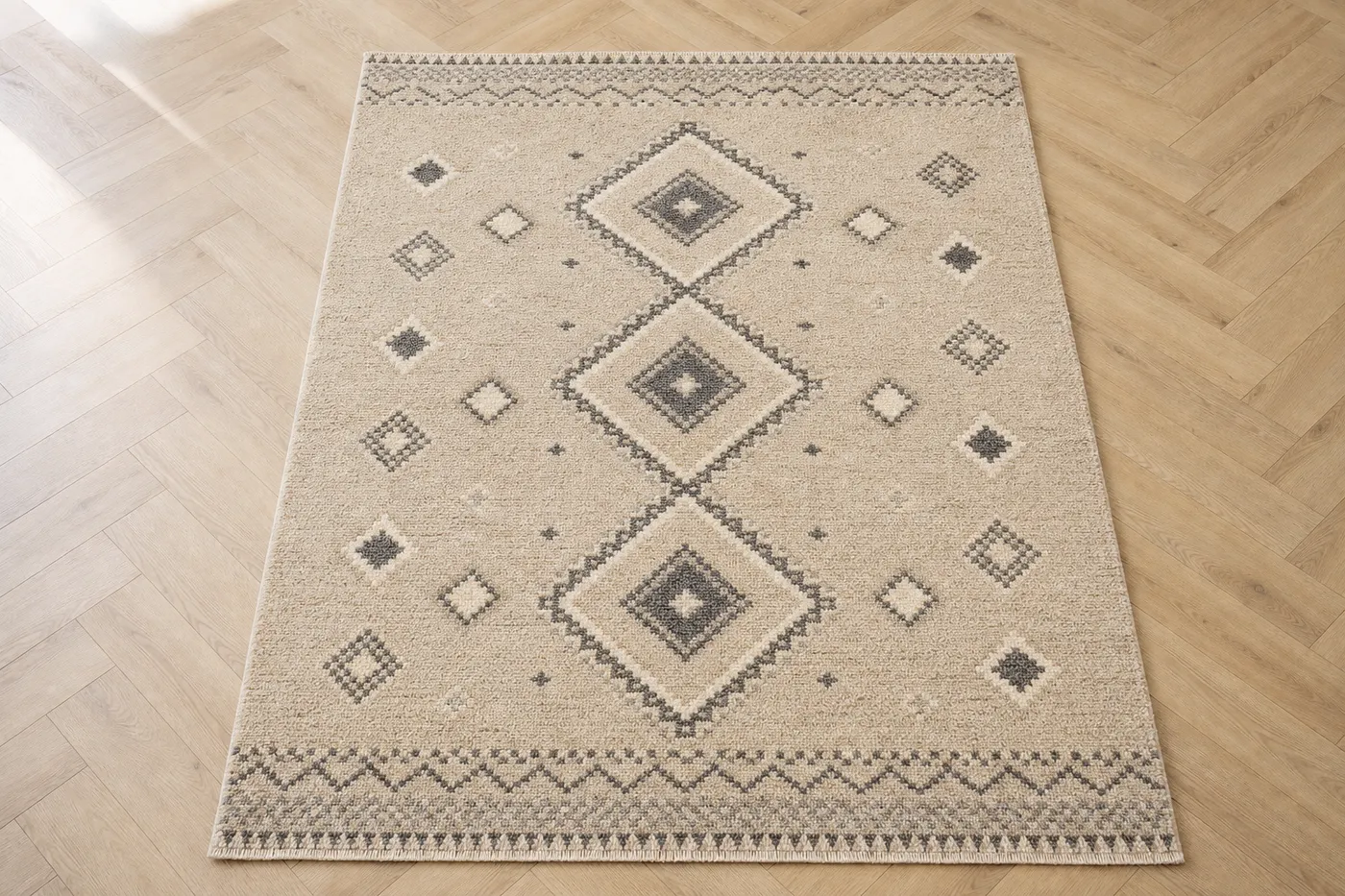 Ligne Tapis Berbère Tissé Beige
